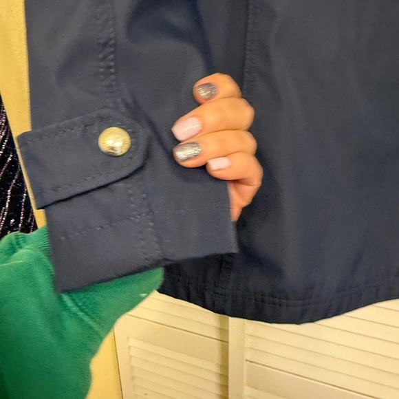 Weatherproof Navy Hooded Jacket with Gold Accents Women’s Sz S - Picture 13 of 16